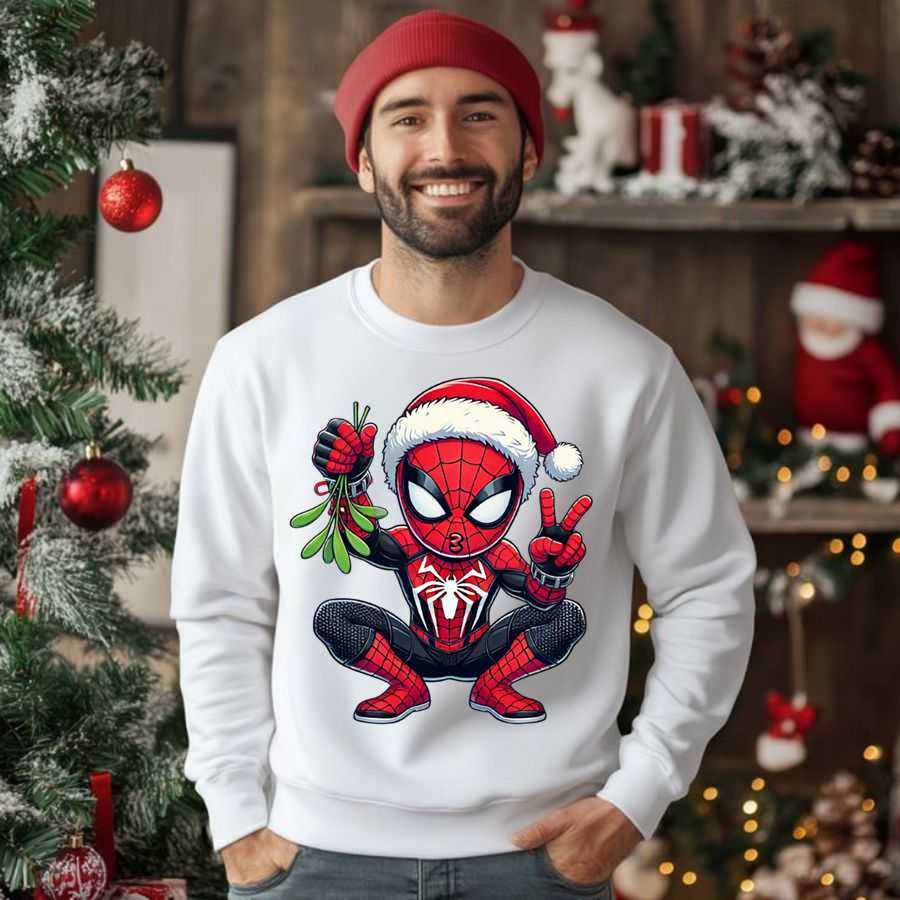Holiday Spiderman Chibi Christmas Sweatshirt 2 Holiday Spiderman Chibi Christmas Sweatshirt 2